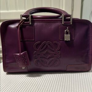 Loewe Authentic Purple Leather Women's Bag NWOT Firm